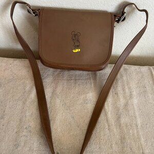 Disney Coach Tan Mickey Mouse Yellow Shoes Leather Crossbody Bag